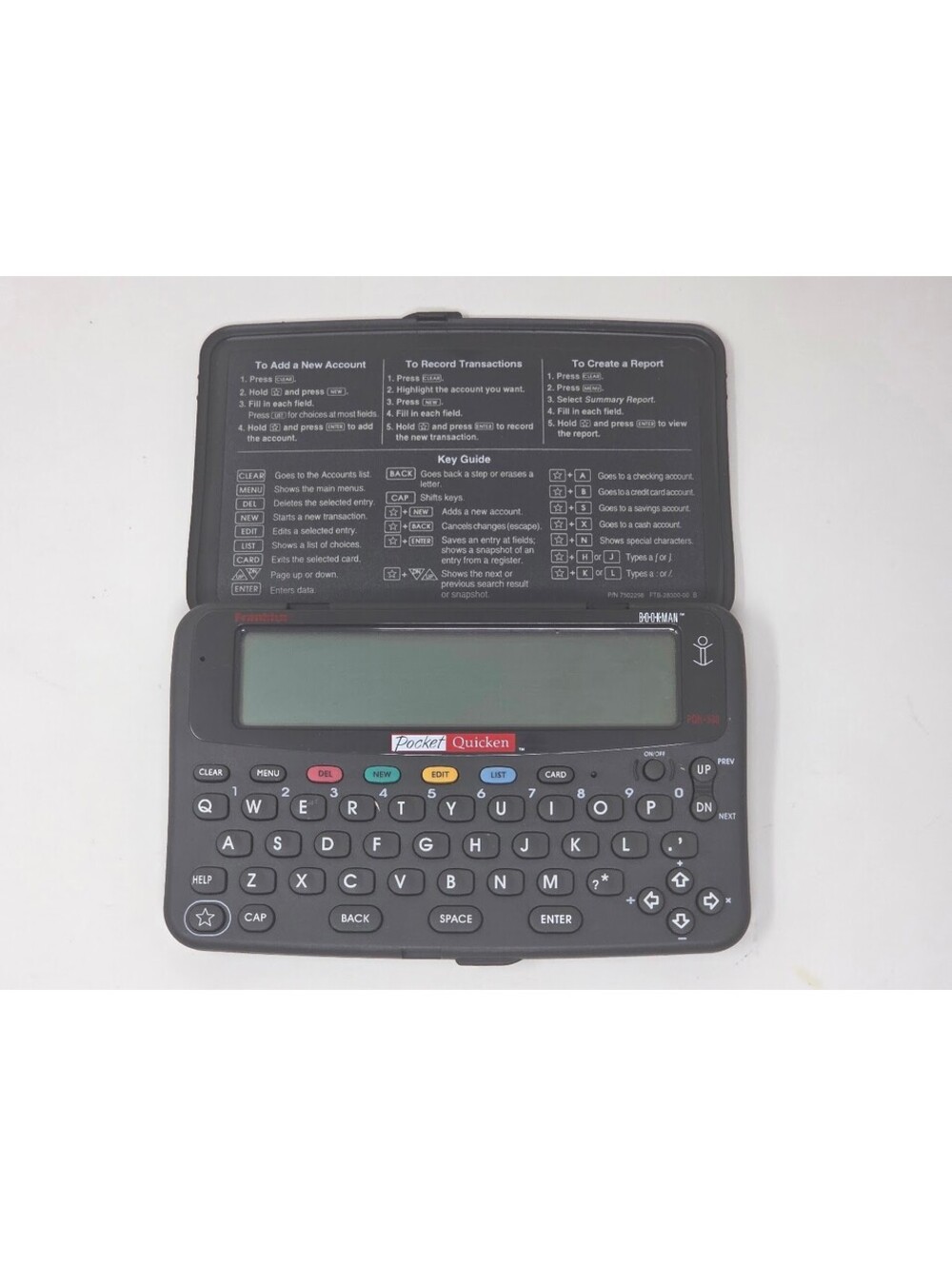 Franklin Bookman Pocket Quicken PQK-500 Electronic Financial Organizer LCD